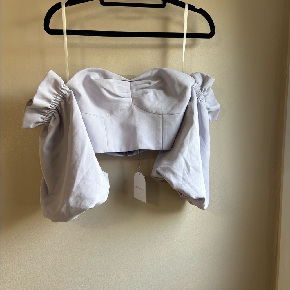 Song of Style Light Purple Off-Shoulder Crop Top